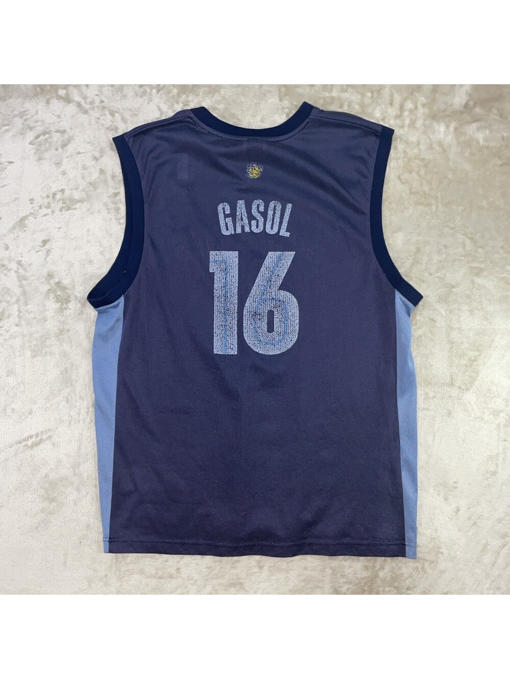 Vintage Reebok NBA Memphis Grizzlies Pau Gasol #16 Blue Basketball Jersey Mens L